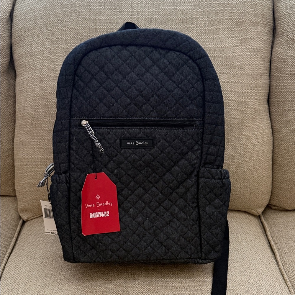 Vera Bradley Denim black Quilted Backpack #22